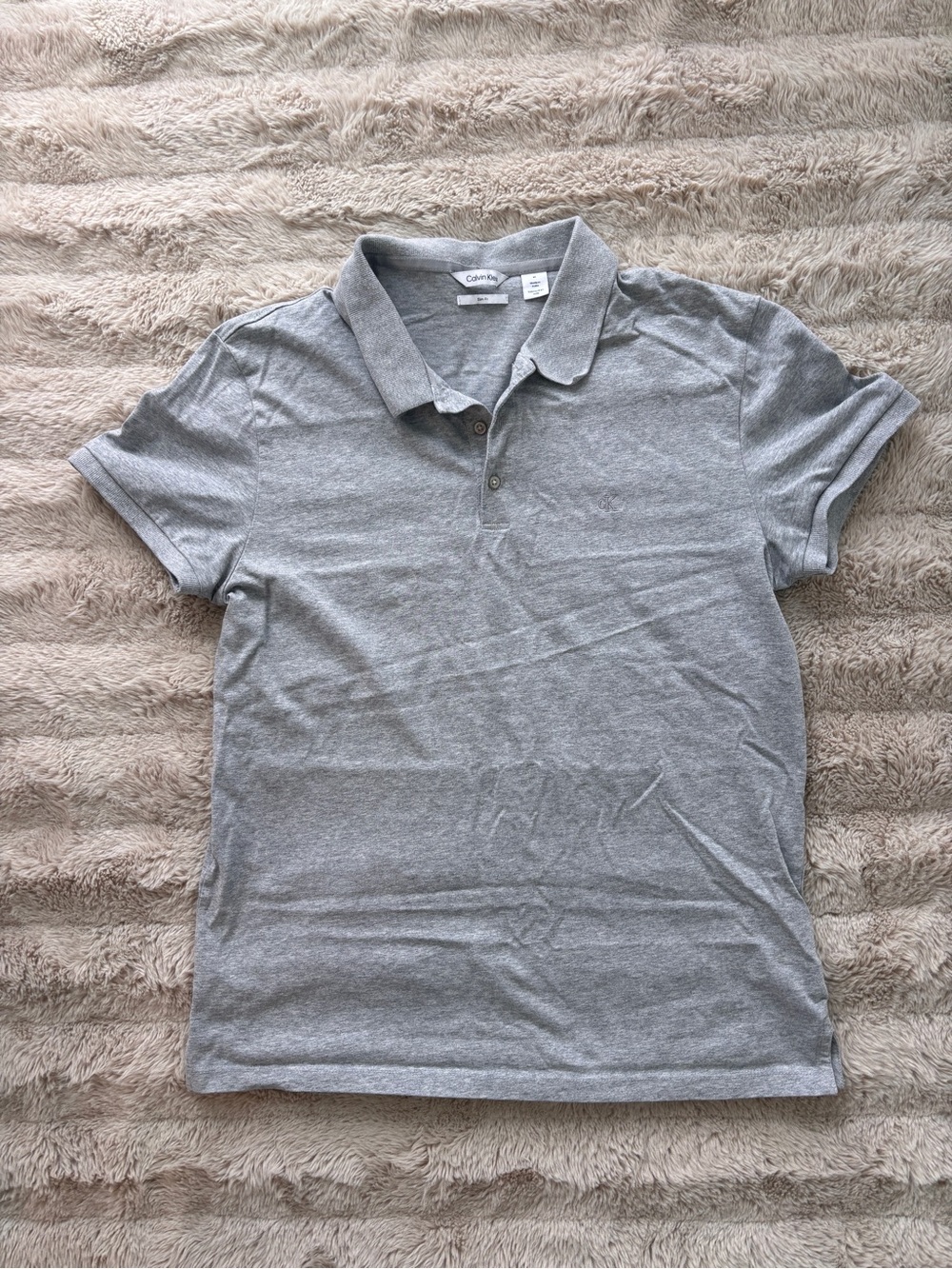 Calvin Klein Men's Light Gray Polo Shirt